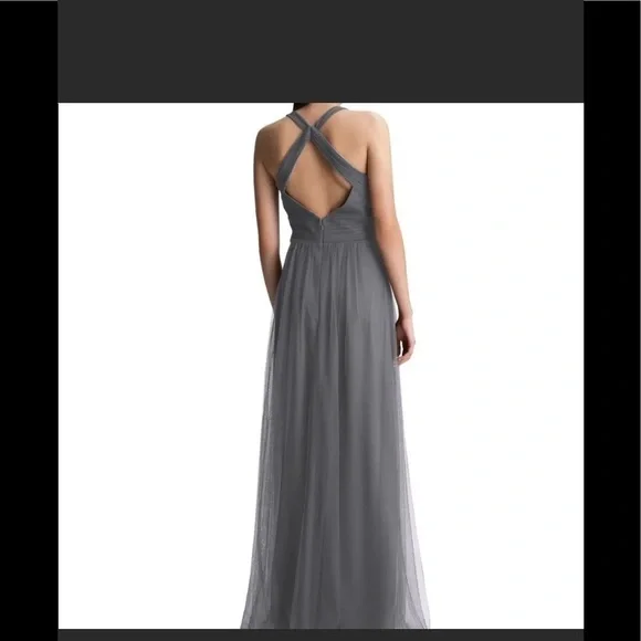 Bill levkoff Crisscross Strap Tulle A-Line Gown - Picture 2 of 8